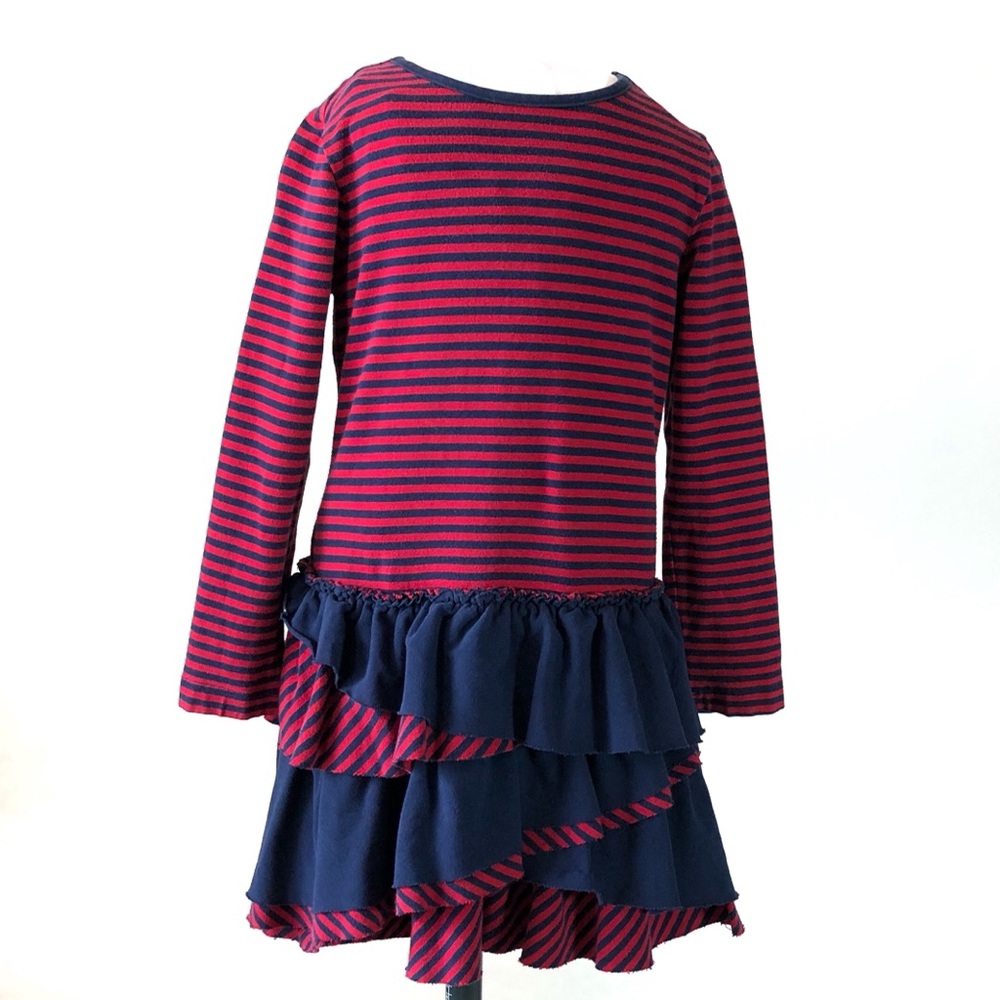 Hanna Anderson Long Sleeve Red & Blue dress sz 5